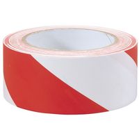 50mmx10m Reflective Red / White Hazard Warning Tape - Self Adhesive